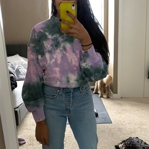 All in Favor - cropped tie dye turtleneck